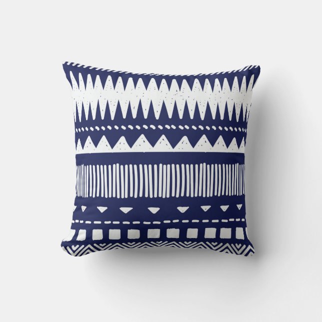 Colourful tribal ethnic seamless pattern cushion (Front)