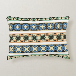 Colourful tribal ethnic seamless pattern decorative cushion