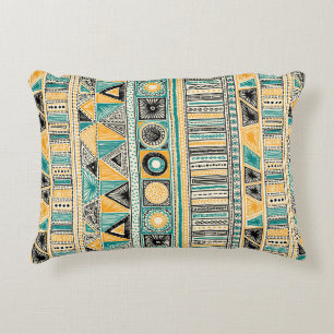 Colourful tribal ethnic seamless pattern decorative cushion