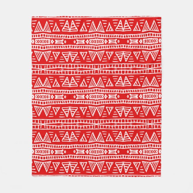 Colourful tribal ethnic seamless pattern fleece blanket (Front)