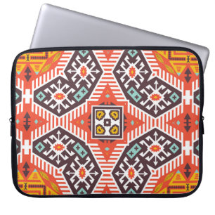 Colourful tribal ethnic seamless pattern laptop sleeve