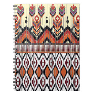 Colourful tribal ethnic seamless pattern notebook