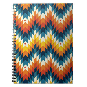 Colourful tribal ethnic seamless pattern notebook