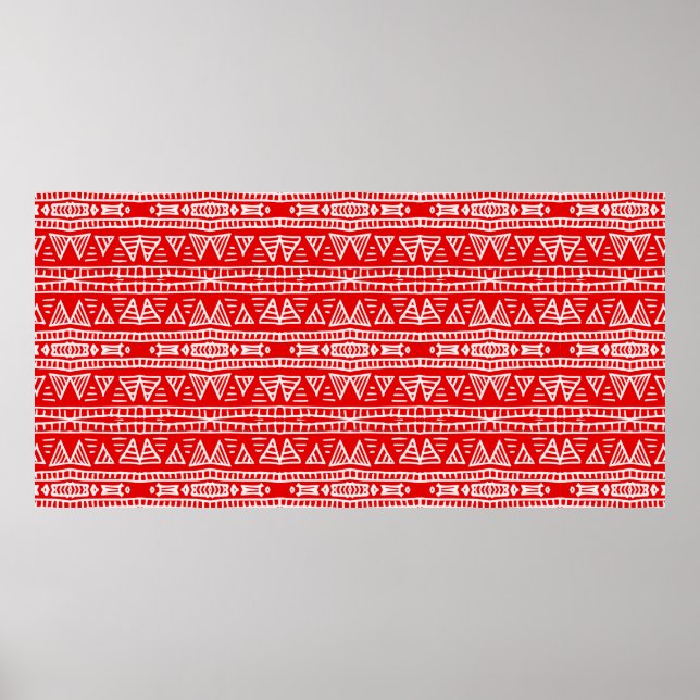 Colourful tribal ethnic seamless pattern poster (Front)