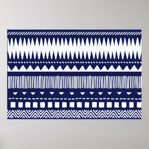 Colourful tribal ethnic seamless pattern poster