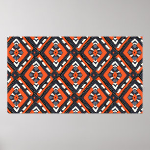 Colourful tribal ethnic seamless pattern poster