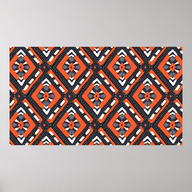 Colourful tribal ethnic seamless pattern poster (Front)