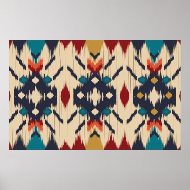 Colourful tribal ethnic seamless pattern poster (Front)