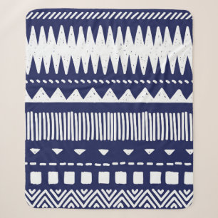 Colourful tribal ethnic seamless pattern sherpa blanket