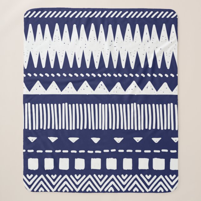 Colourful tribal ethnic seamless pattern sherpa blanket (Front)