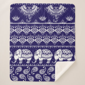 Colourful tribal ethnic seamless pattern sherpa blanket