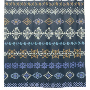 Colourful tribal ethnic seamless pattern shower curtain