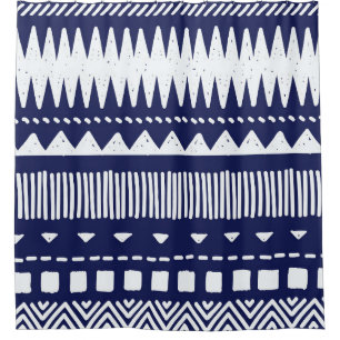 Colourful tribal ethnic seamless pattern shower curtain