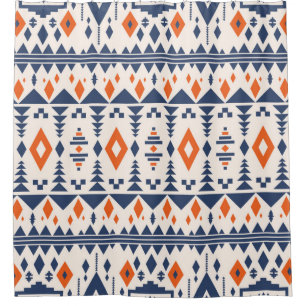 Colourful tribal ethnic seamless pattern shower curtain
