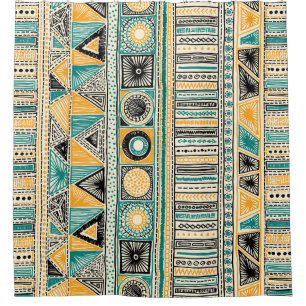 Colourful tribal ethnic seamless pattern shower curtain