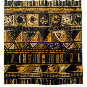 Colourful tribal ethnic seamless pattern shower curtain