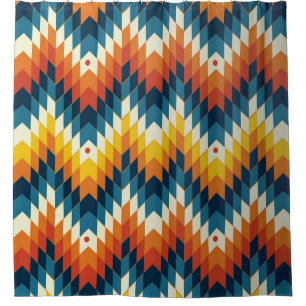 Colourful tribal ethnic seamless pattern shower curtain