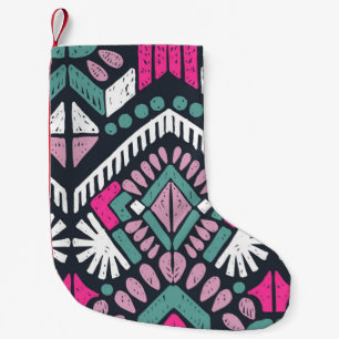 Colourful tribal ethnic seamless pattern small christmas stocking