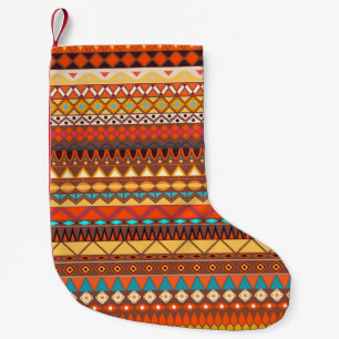 Colourful tribal ethnic seamless pattern. small christmas stocking