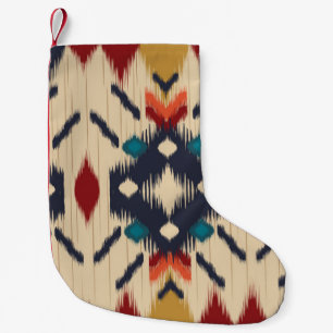 Colourful tribal ethnic seamless pattern small christmas stocking