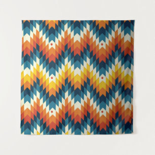Colourful tribal ethnic seamless pattern tapestry