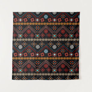 Colourful tribal ethnic seamless pattern tapestry