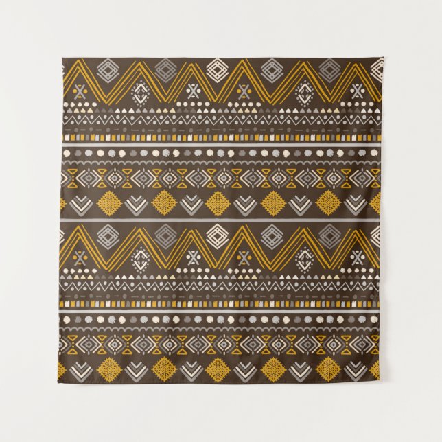 Colourful tribal ethnic seamless pattern tapestry (Front)