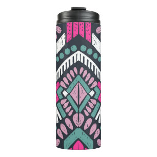 Colourful tribal ethnic seamless pattern thermal tumbler