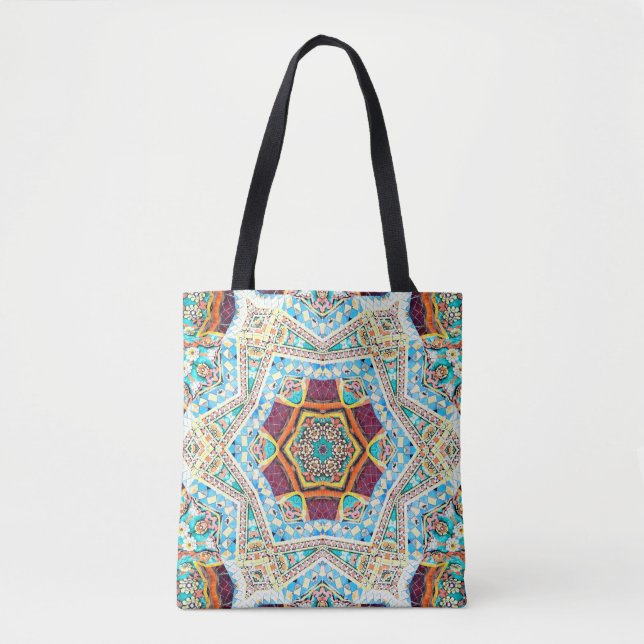 Colourful tribal ethnic seamless pattern tote bag (Front)