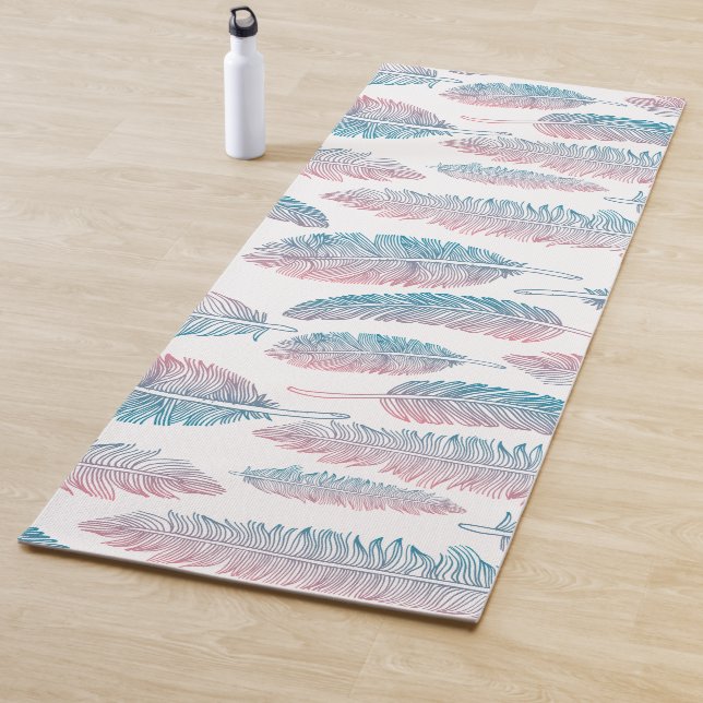 Colourful Tribal Feather Pattern | Yoga Mat (In Situ)