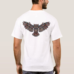 Colourful Tribal Flying Owl T-Shirt