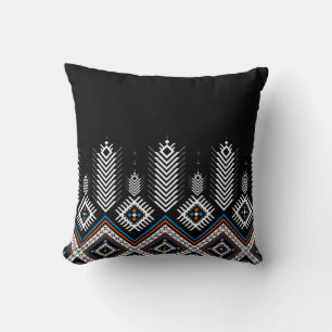 Colourful tribal geometric design cushion