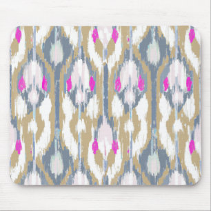 Colourful tribal geometric ikat pattern mouse mat