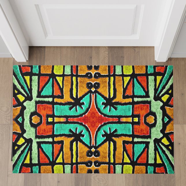 Colourful Tribal Geometric Pattern Doormat (Creator Uploaded)
