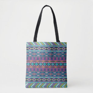 Colourful Tribal Geometric Pattern Tote Bag