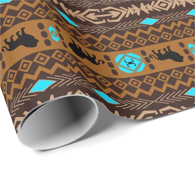 Colourful Tribal Geometric Pattern With Animals Wrapping Paper (Roll Corner)