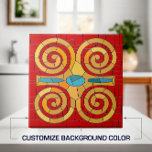 Colourful Tribal Mosaic Art Tile<br><div class="desc">Colourful Tribal Mosaic Art.
Customise background colour to fit your decor.</div>