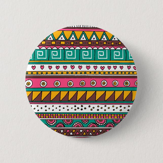 Colourful Tribal pattern 6 Cm Round Badge (Front)