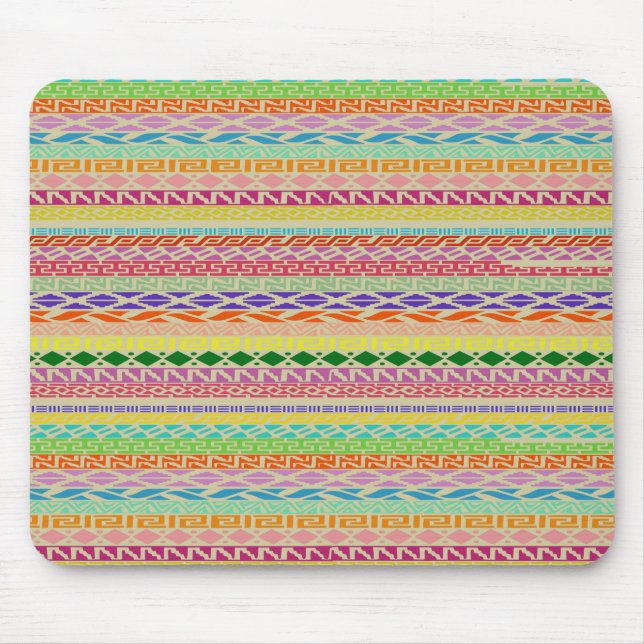 Colourful Tribal Pattern Mouse Mat (Front)