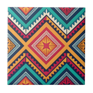 Colourful tribal pattern tile