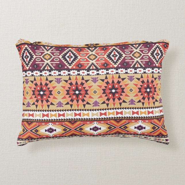 Colourful tribal style, vibrant seamless pattern. decorative cushion (Front)