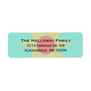 Colourful Tribal Sun Return Address