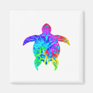 Colourful Tribal Turtle Magnet