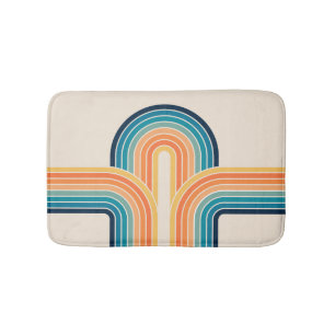 Colourful triple retro arches bath mat