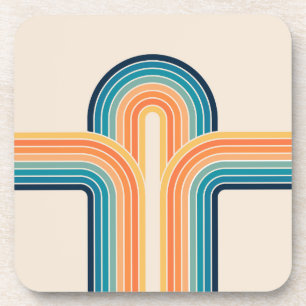 Colourful triple retro arches coaster