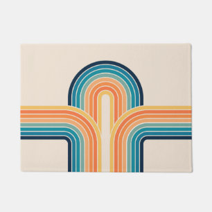 Colourful triple retro arches doormat