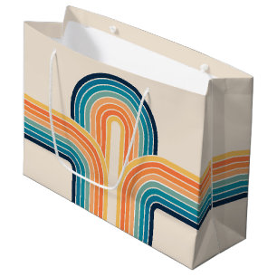Colourful triple retro arches large gift bag