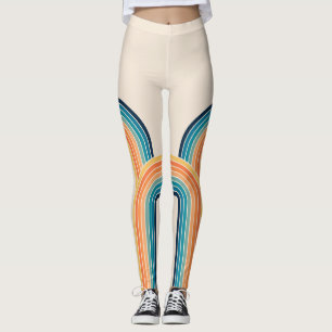 Colourful triple retro arches leggings