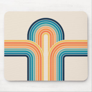 Colourful triple retro arches mouse mat