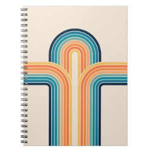 Colourful triple retro arches notebook